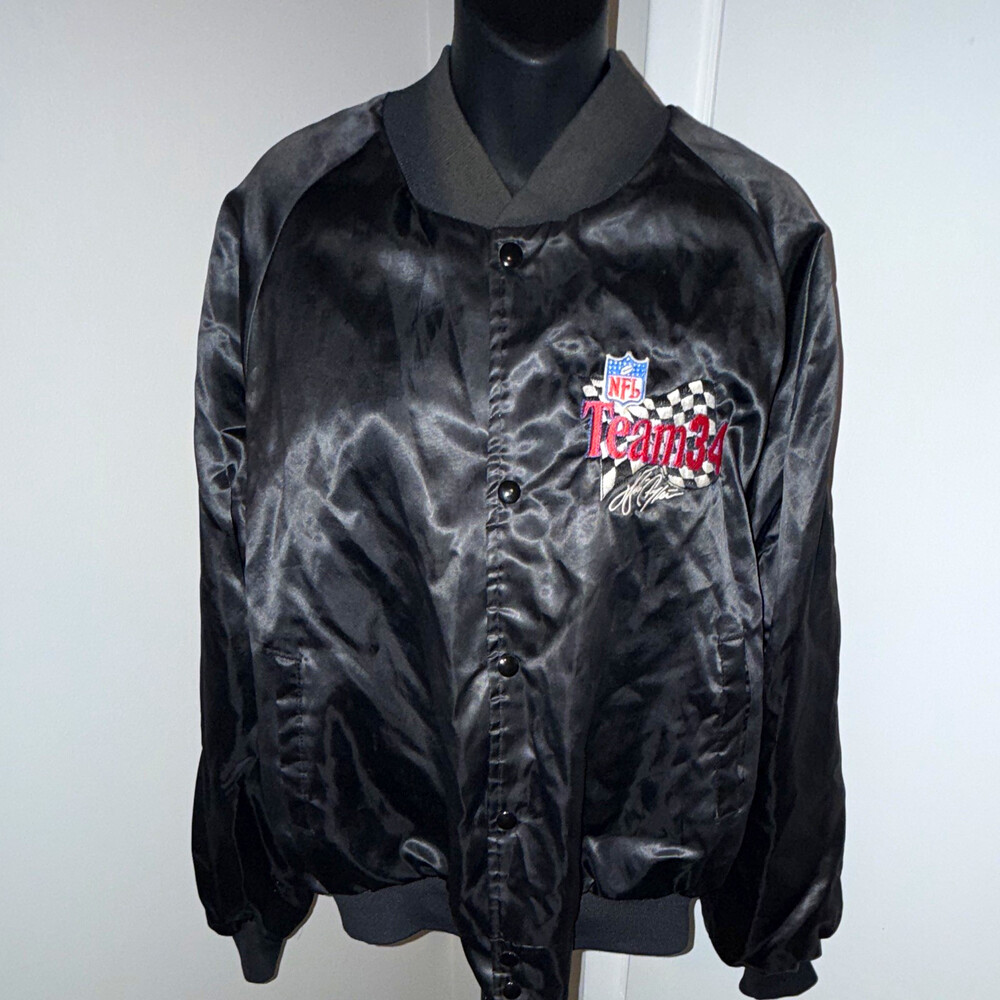 VTG 90s Chalk Line NFL Team 34 Walter Payton Satin Bomber Jacket Racing Men XL